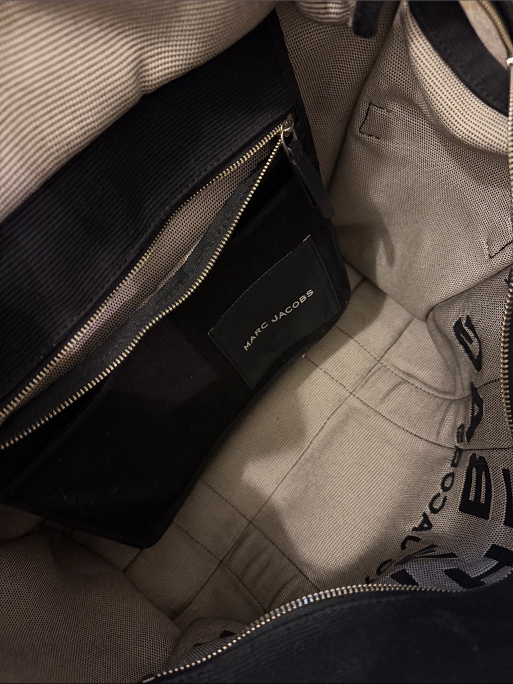 Marc Jacobs Black Canvas 'The Tote Bag' with White Trim - Picture 3 of 3